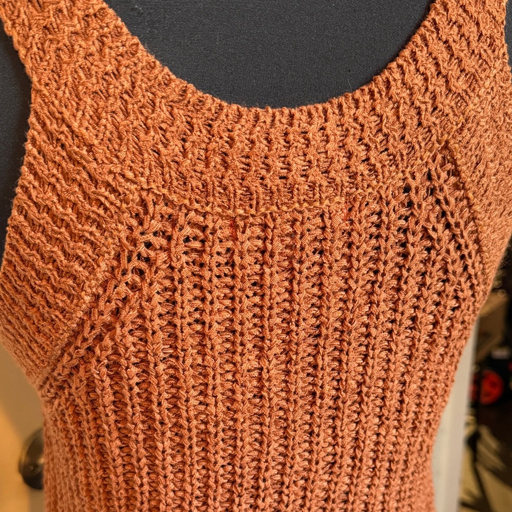 Cozy Casual Rust Knit Racerback Tank Top - Picture 4 of 6
